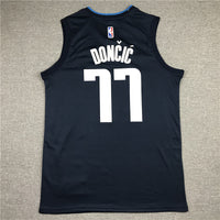Men's Dallas Mavericks Luka Doncic #77 NBA Dark Blue Replica Jersey1