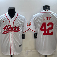 Men's San Francisco 49ers Ronnie Lott #42 White Game Jersey1 Joint Edition
