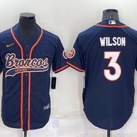 Men's Denver Broncos Russell Wilson #3 Navy Game Jersey1 Joint Edition