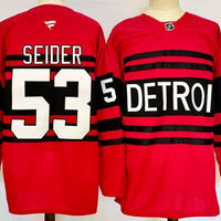 Men's Detroit Red Wings Moritz Seider #53 Fanatics Red Player Jersey