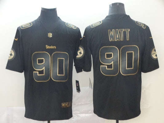 Men's Pittsburgh Steelers #90 T.J. Watt Black Player Jersey1
