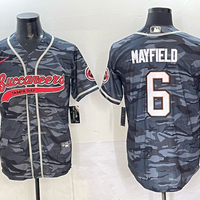 Men's Tampa Bay Buccaneers Baker Mayfield #6 Grey Camouflage Team Game Jersey