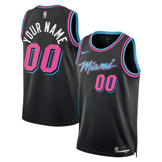 Men's Miami Heat Black 2025/26 City Edition Swingman Custom Jersey
