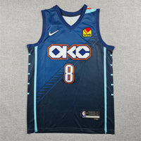 Men's Oklahoma City Thunder Jalen Williams #8 Navy 2025/26 Swingman Jersey - City Edition