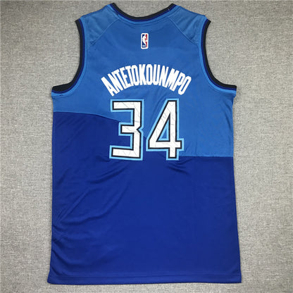 Men's Milwaukee Bucks Giannis Antetokounmpo Blue 2020/21 Swingman Player Jersey1