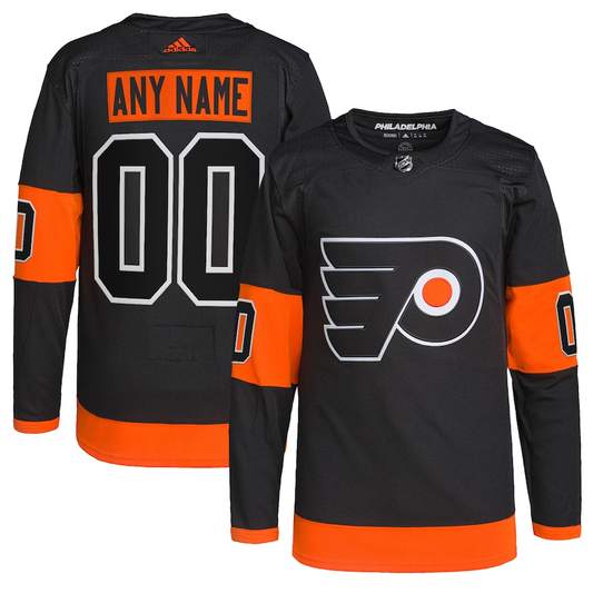 Men's Philadelphia Flyers Black Custom Player Game Jersey1
