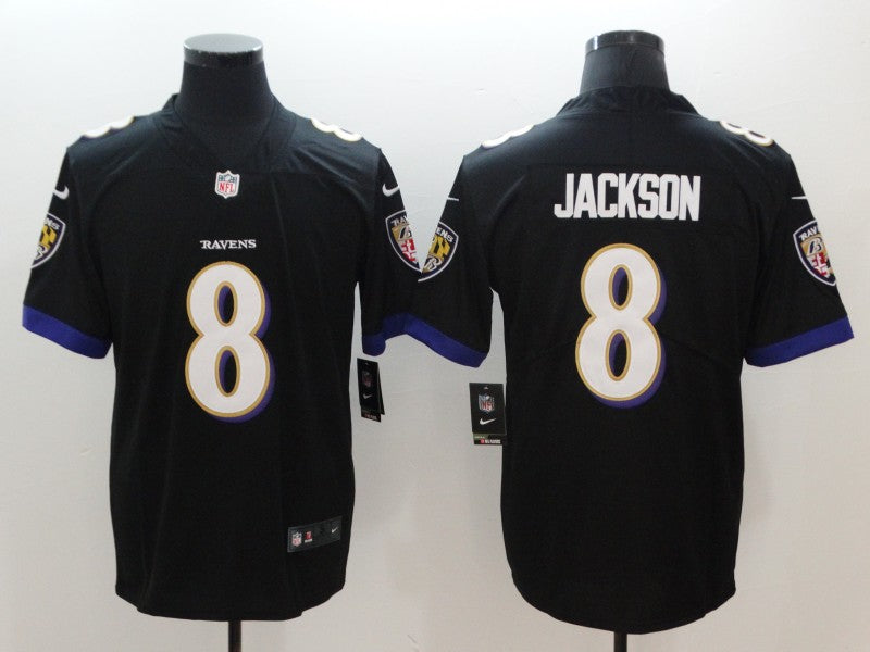 Lamar Jackson #8 Baltimore Ravens Black Game Jersey - JerseysFreak