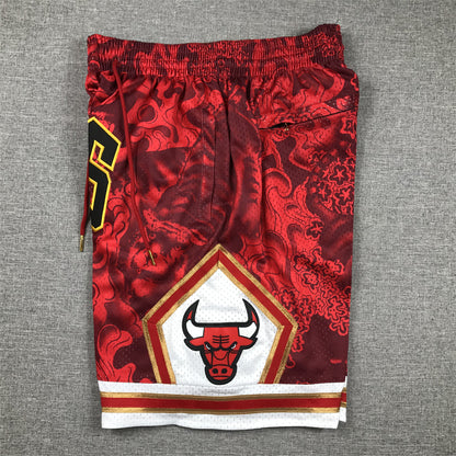 Men's Chicago Bulls Tiger Year Limited Edition Red Basketball Shorts1