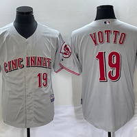 Men's Cincinnati Reds Joey Votto #19 Gray Limited Player Jersey1