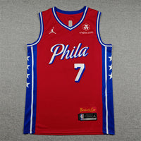 Men's Philadelphia 76ers Jaylen Brown #7 Red Swingman Jersey - Statement Edition