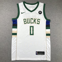 Men's Milwaukee Bucks Damian Lillard #0 White Fast Break Player Jersey1 - Association Edition