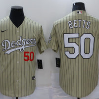 Men's Los Angeles Dodgers Mookie Betts #50 Gold Replica Baseball Jersey1