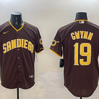 Men's San Diego Padres Tony Gwynn #19 Brown Stitched Jersey1