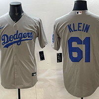 Men's Los Angeles Dodgers Clay Klein #61 Gray Road Replica Jersey