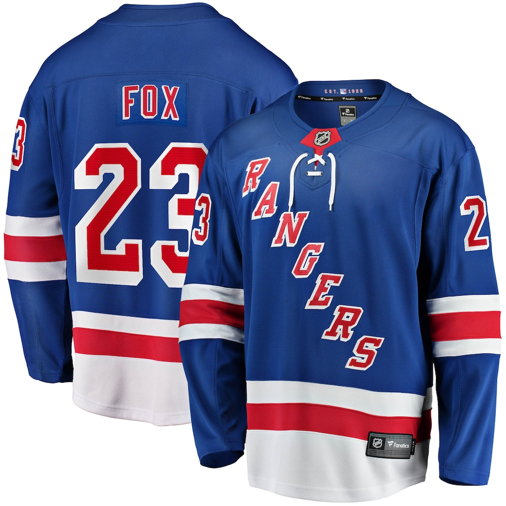 Men's New York Rangers Adam Fox #23 Fanatics Blue Home Breakaway Jersey