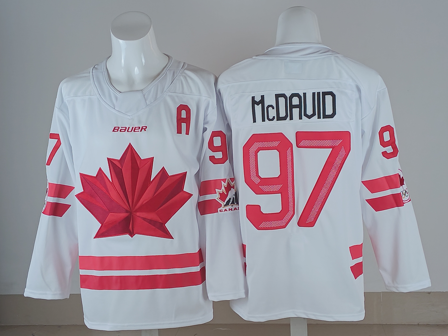 Men's Canada Hockey Connor McDavid #97 White 2026 Winter Olympics Jersey