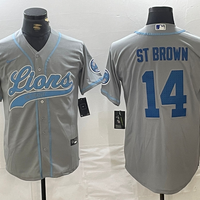 Men's Detroit Lions Amon-Ra St. Brown #14 Gray Game Player Jersey1