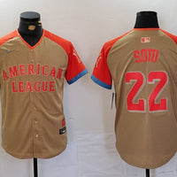 Men's American League Juan Soto #22 Cream 2024 MLB All-Star Game Limited Player Jersey1