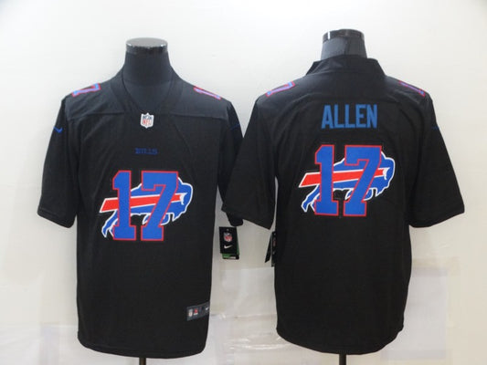 Men's Buffalo Bills #17 Josh Allen Black Authentic Player Game Jersey1