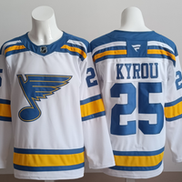 Men's St. Louis Blues Jordan Kyrou #25 White Breakaway Player Jersey