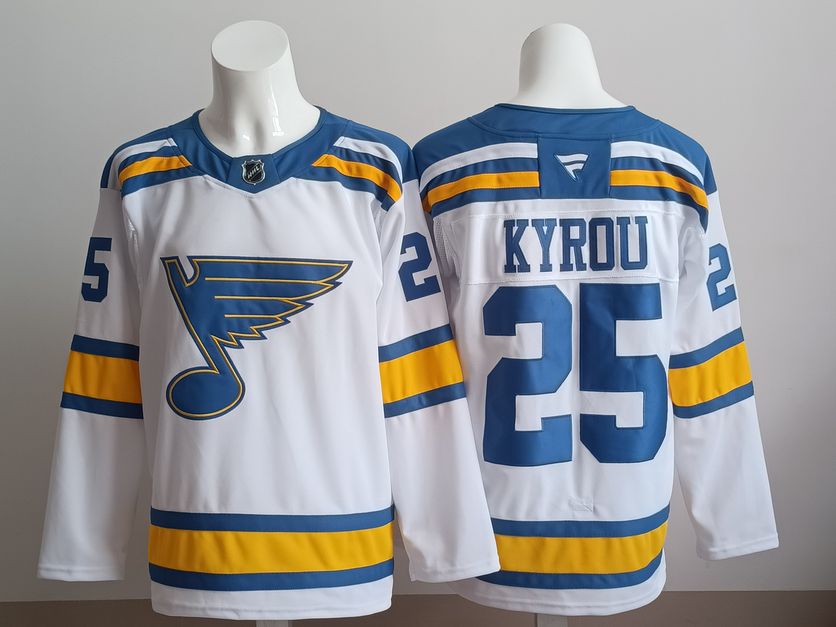 Men's St. Louis Blues Jordan Kyrou #25 White Breakaway Player Jersey