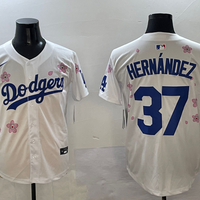 Men's Los Angeles Dodgers Teoscar Hernandez #37 White Game Jersey1