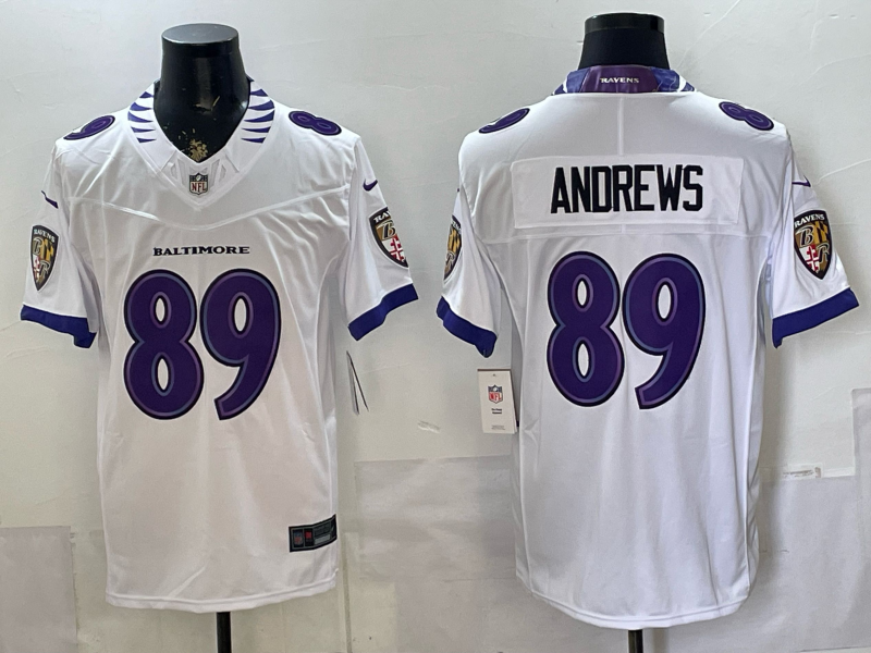 Men's Baltimore Ravens Mark Andrews #89 White Vapor F.U.S.E. Stitched Limited Jersey