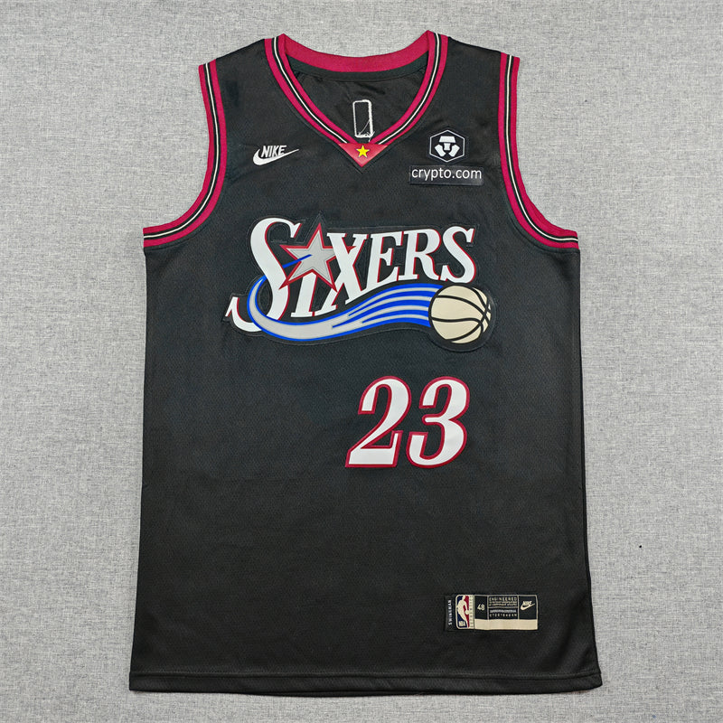 Men's Philadelphia 76ers LeBron James #23 Black Swingman Jersey - Classic Edition