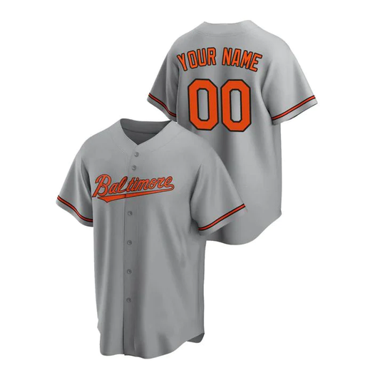 Men's Baltimore Orioles Gray Replica Custom Jersey1