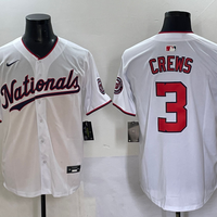 Men's Washington Nationals Dylan Crews #3 White Home Limited Player Jersey