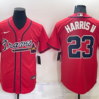Men's Atlanta Braves Michael Harris II #23 Red Replica Baseball Jersey1