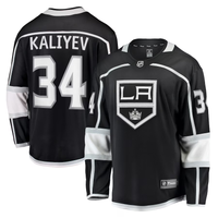 Men's Los Angeles Kings Arthur Kaliyev #34 Black Home Breakaway Player Jersey1