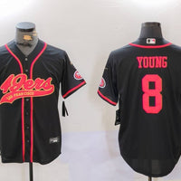 Men's San Francisco 49ers Steve Young #8 Black Game Player Jersey1