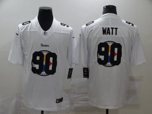 Men's Pittsburgh Steelers T.J. Watt #90 White Authentic Game Jersey1