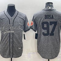 Men's San Francisco 49ers Nick Bosa #97 Gray Game Jersey1 Joint Edition