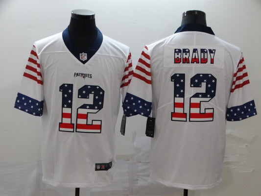 Men's New England Patriots Tom Brady #12 White Player Game Jersey1