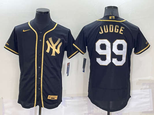 Men's New York Yankees Aaron Judge #99 Black Fashion Stitched Jersey1