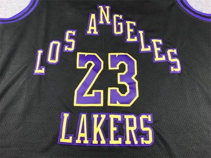 Men's Los Angeles Lakers LeBron James #23 Black 2023/24 Swingman Jersey1 - City Edition