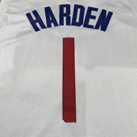 Men's LA Clippers James Harden #1 White Swingman Jersey1 - Association Edition