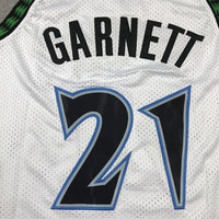 Men's Minnesota Timberwolves Kevin Garnett #21 White 1997/98 Hardwood Classics Swingman Jersey1