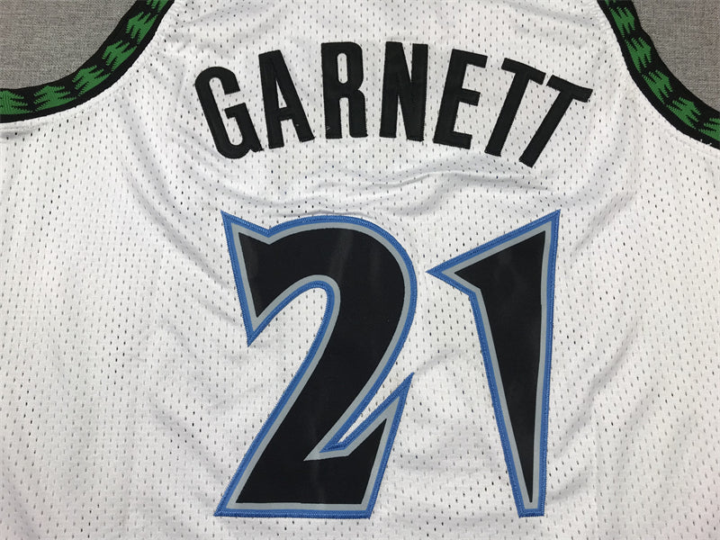 Men's Minnesota Timberwolves Kevin Garnett #21 White 1997/98 Hardwood Classics Swingman Jersey1