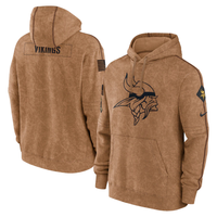 Men's Minnesota Vikings Brown 2023 Salute To Service Club Pullover Hoodie1