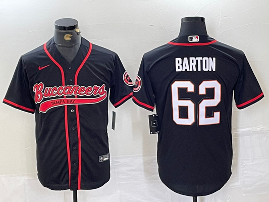 Men's Tampa Bay Buccaneers Graham Barton #62 Black Game Jersey1
