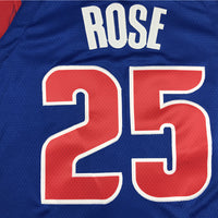 Men's Detroit Pistons Derrick Rose Blue 2021/22 Fast Break Replica Jersey1