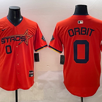 Men's Houston Astros Orbit #0 Orange 2025 City Connect Limited Player Jersey1