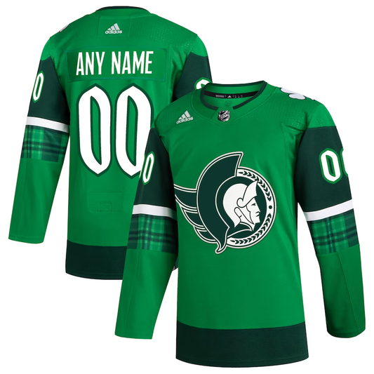 Men's Ottawa Senators Kelly Green St. Patrick's Day Custom Jersey1