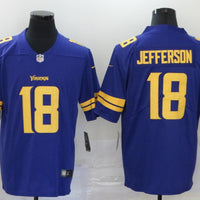 Men's Minnesota Vikings Justin Jefferson #18 Purple Game Jersey1