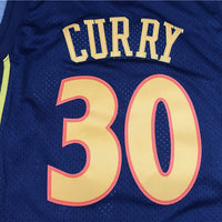 Men's Golden State Warriors Stephen Curry Mitchell & Ness Navy Classics Jersey1