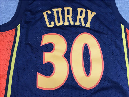 Men's Golden State Warriors Stephen Curry Mitchell & Ness Navy Classics Jersey1