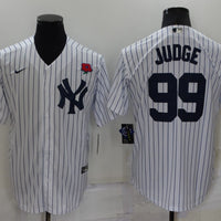 Men's New York Yankees Aaron Judge #99 White Replica Player Jersey1